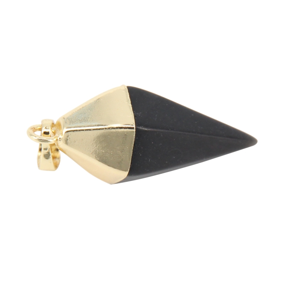 Silver Hexahedral Cone Gemstone Pendant