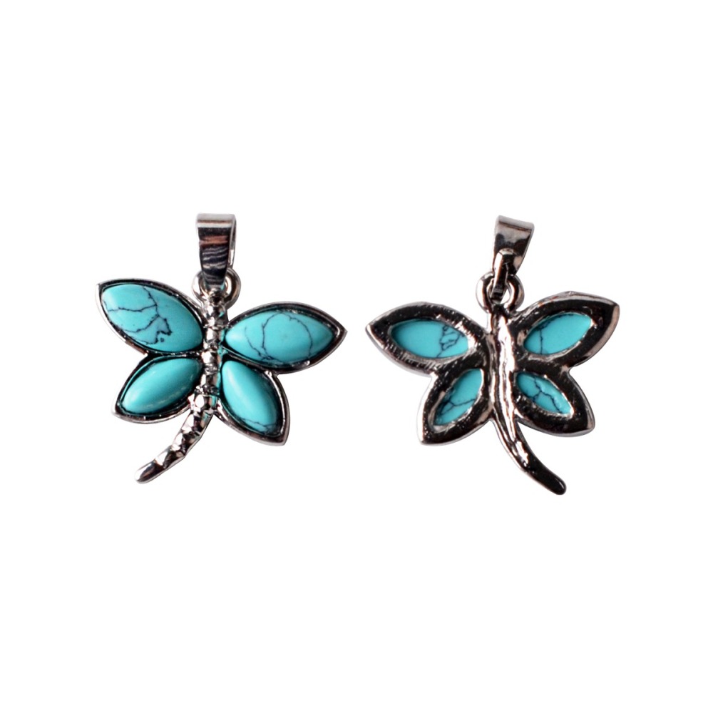 Silver Butterfly Gemstone Pendant