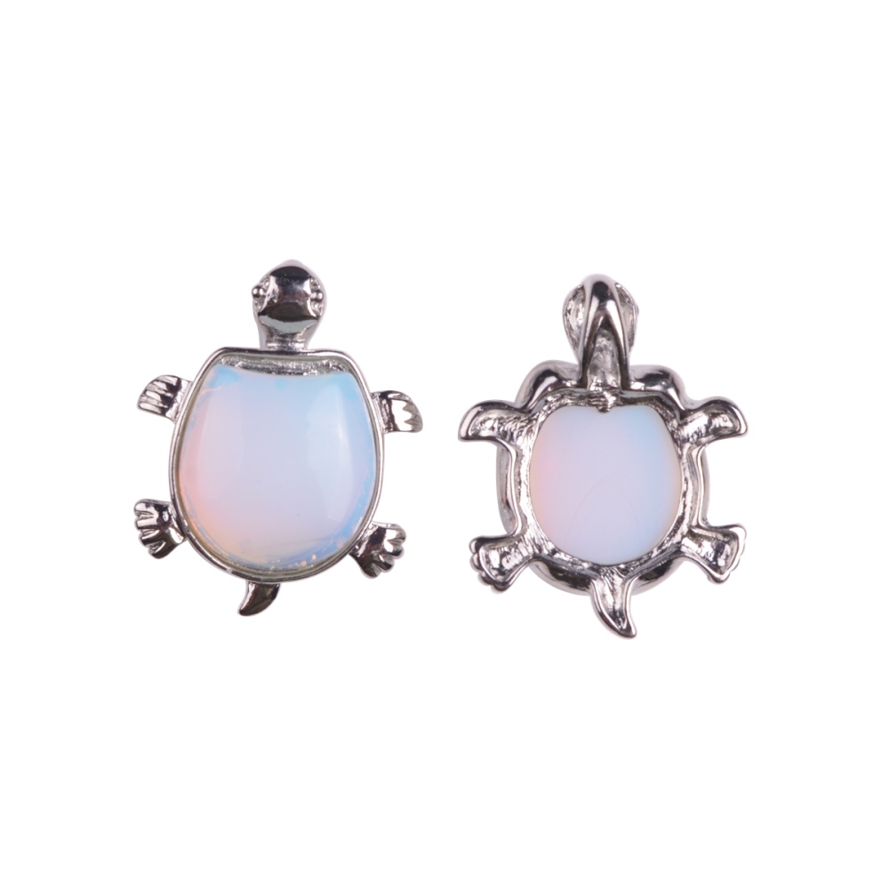 Silver Tortoise Gemstone Pendant