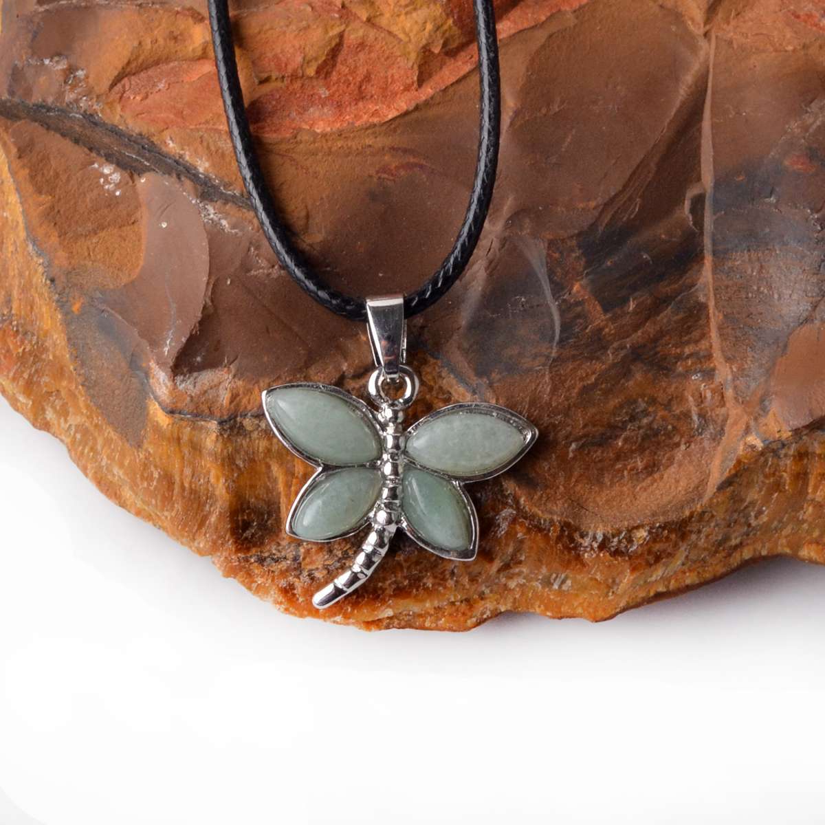 Silver Butterfly Gemstone Pendant