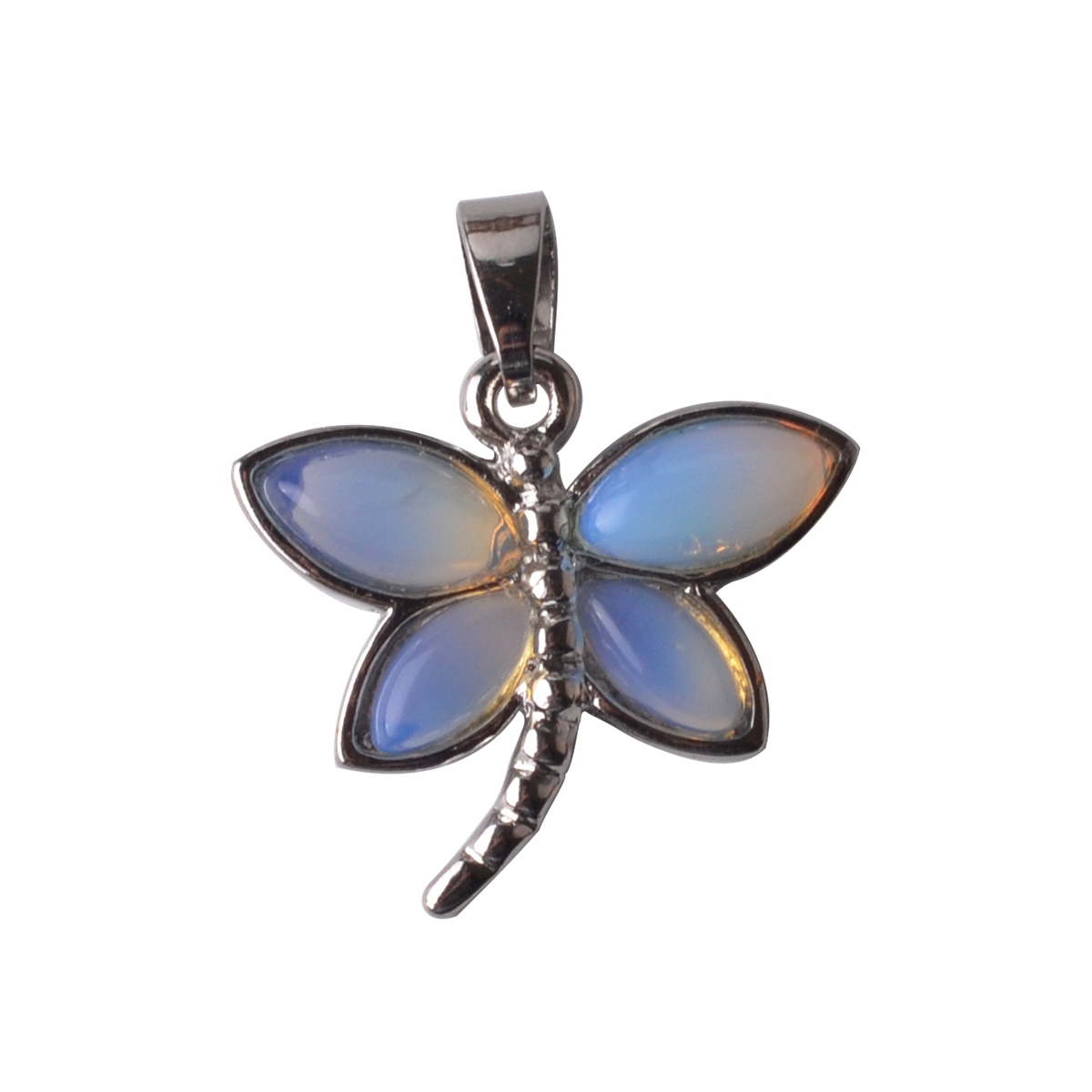 Silver Butterfly Gemstone Pendant