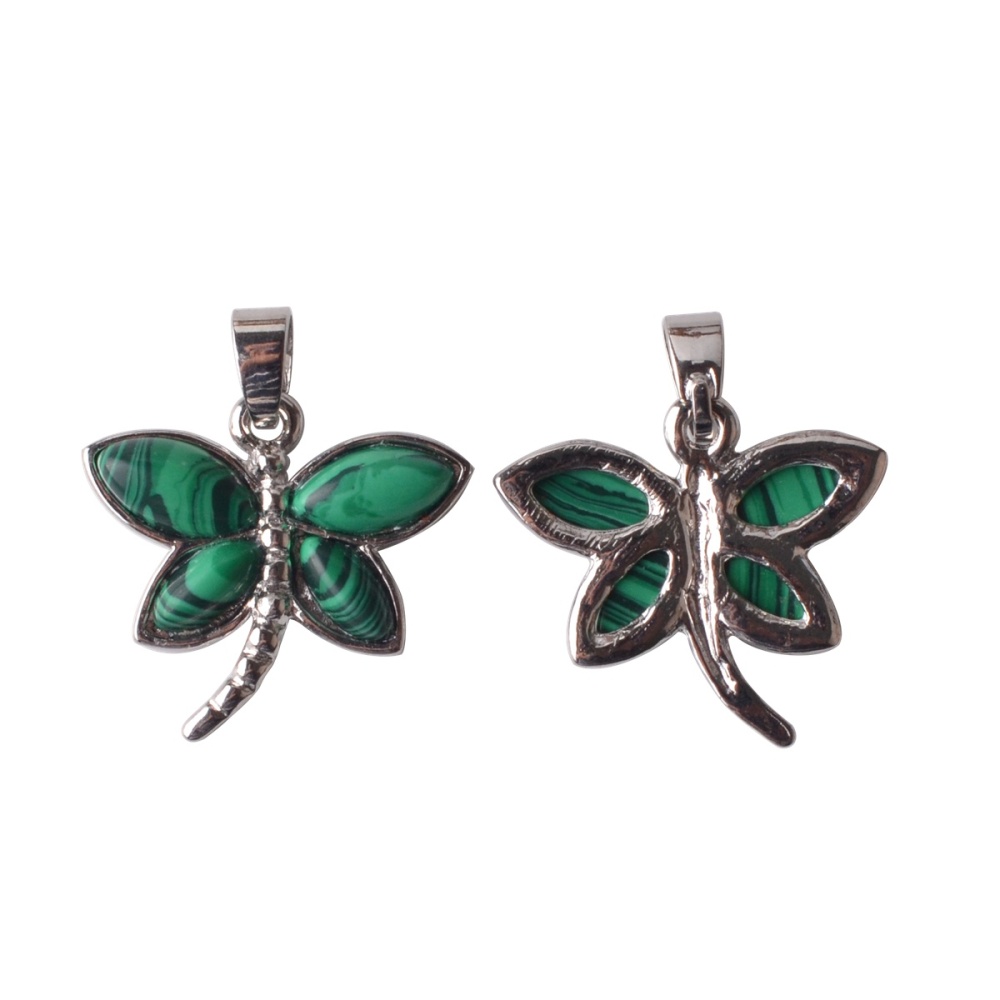 Silver Butterfly Gemstone Pendant