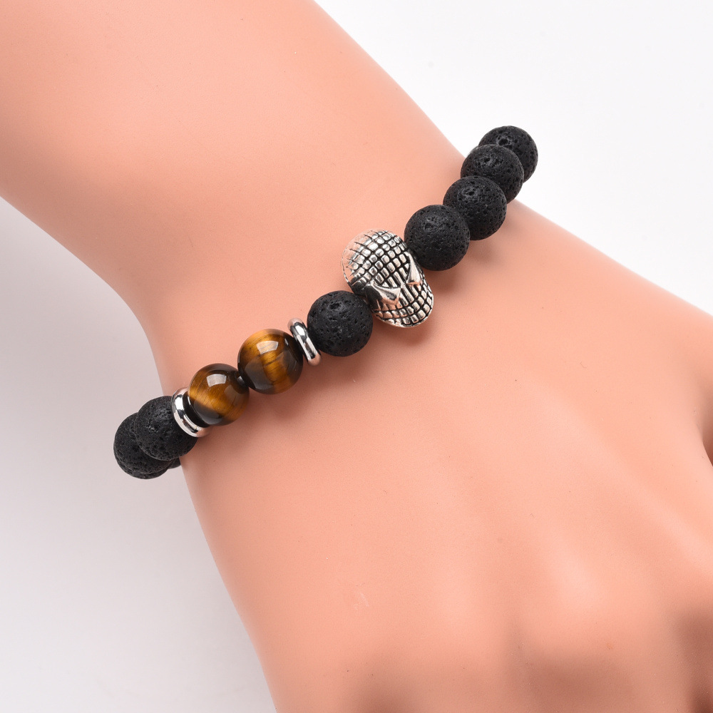 Adjustable Tiger Eye 8MM Lava Stone Friendship Bracelet