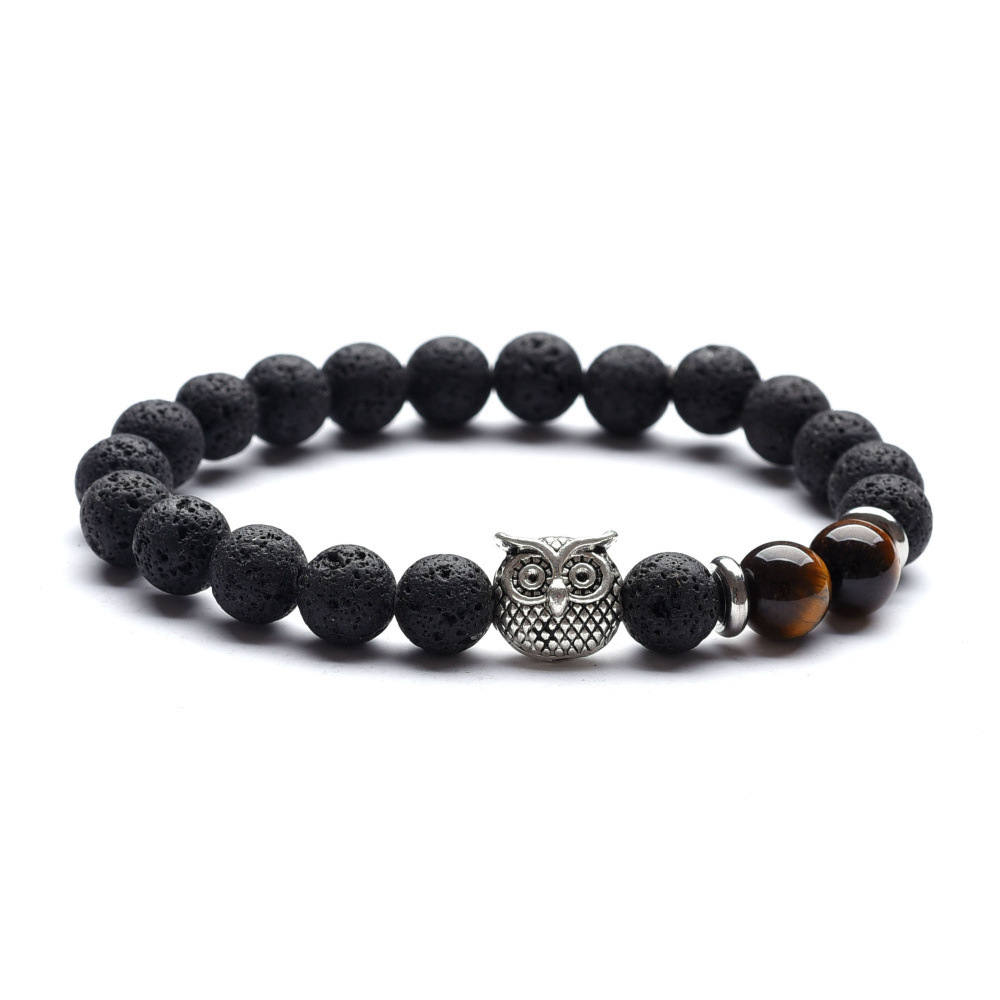 Tiger Eye 8MM Lava Stone Friendship Bracelet