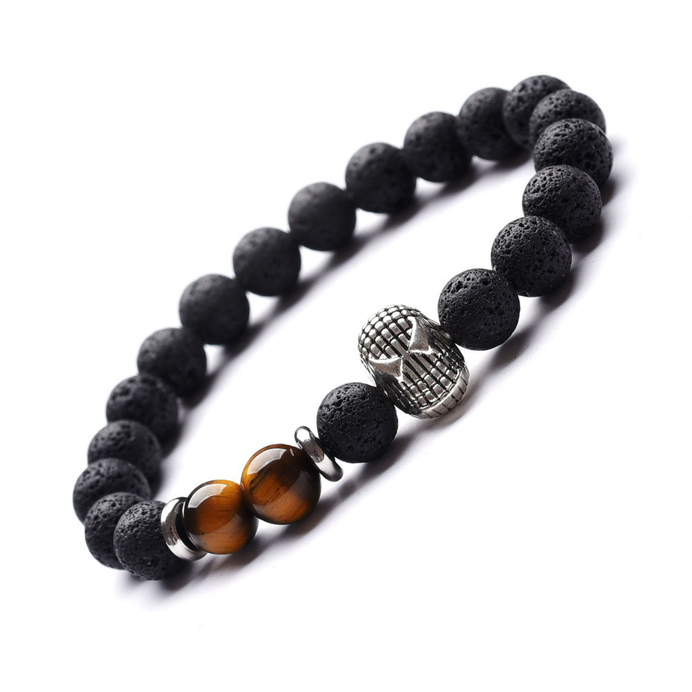 Tiger Eye 8MM Lava Stone Friendship Bracelet