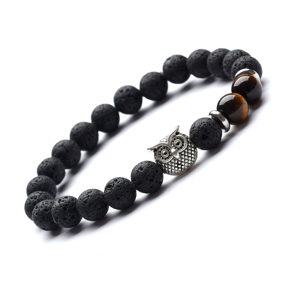 Tiger Eye 8MM Lava Stone Friendship Bracelet