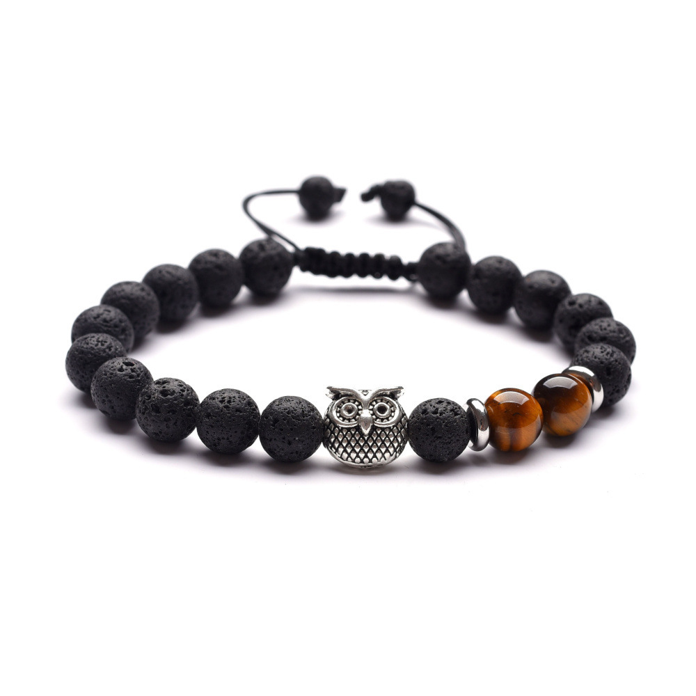 Adjustable Tiger Eye 8MM Lava Stone Friendship Bracelet