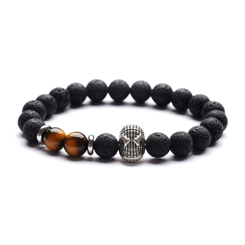 Tiger Eye 8MM Lava Stone Friendship Bracelet