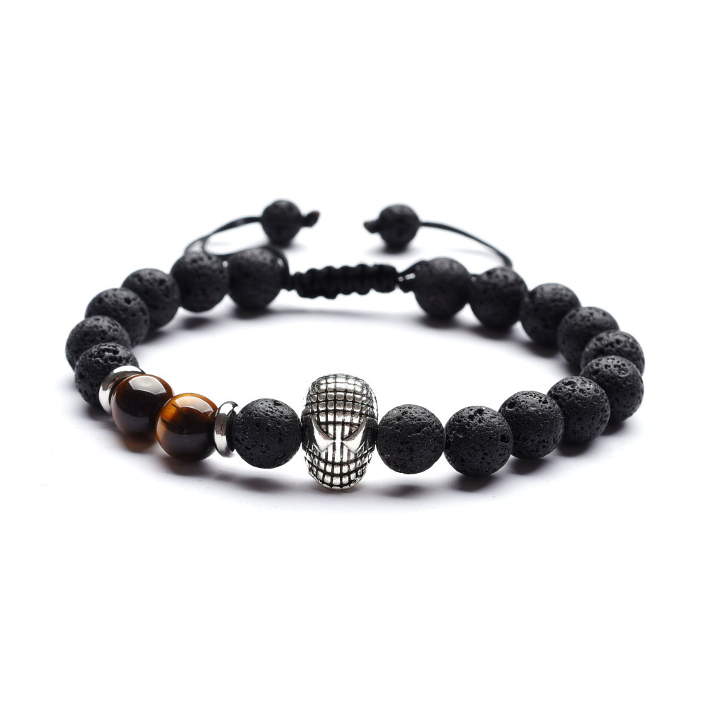 Adjustable Tiger Eye 8MM Lava Stone Friendship Bracelet