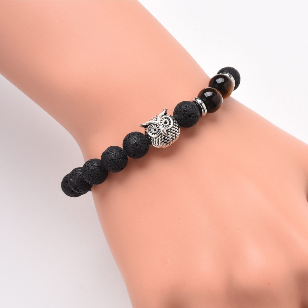Tiger Eye 8MM Lava Stone Friendship Bracelet