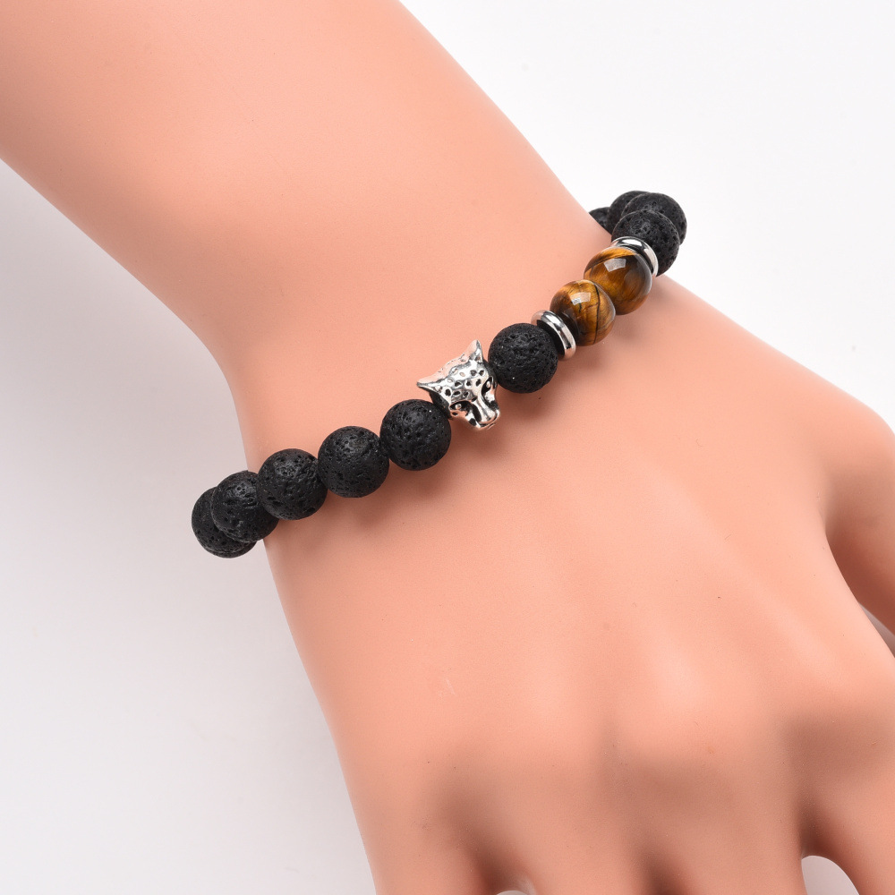 Tiger Eye 8MM Lava Stone Friendship Bracelet
