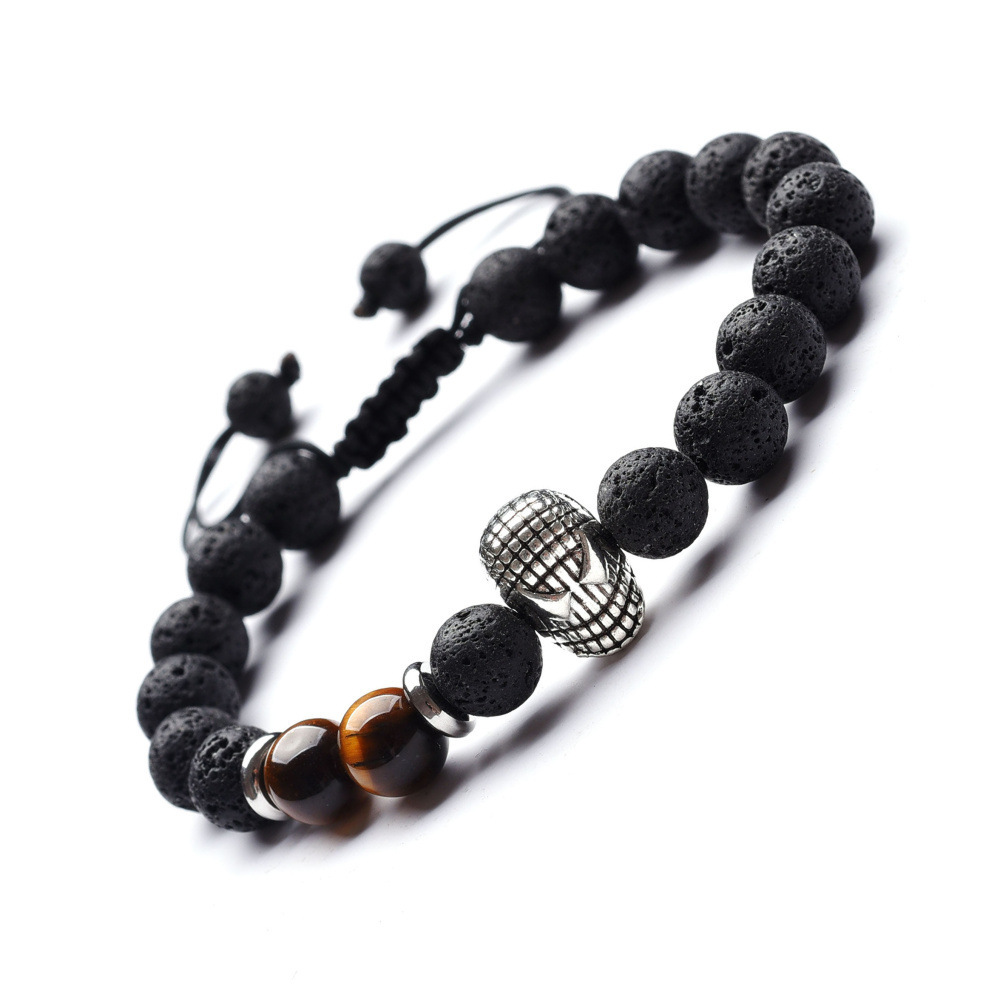 Adjustable Tiger Eye 8MM Lava Stone Friendship Bracelet
