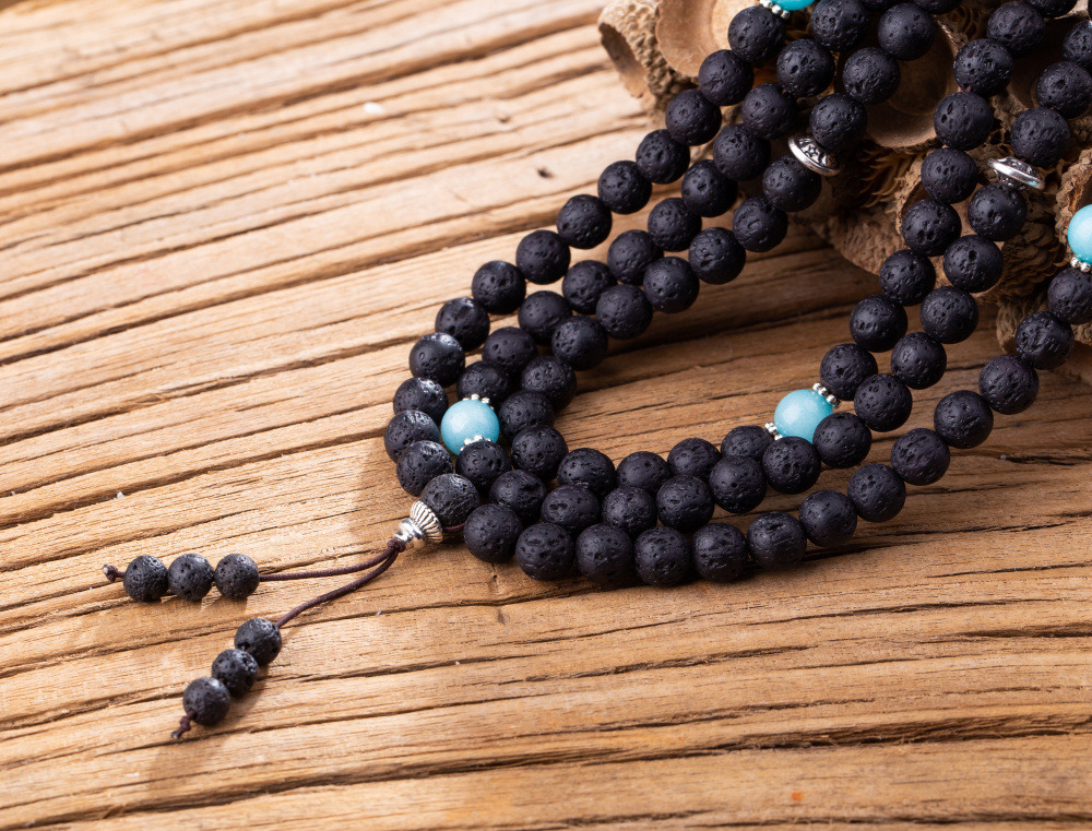108 Buddhist Prayer Beads 7 Chakra Multilayer Yoga Meditation Mala Healing Lava Rock Beads Diffuser Bracelet Necklace