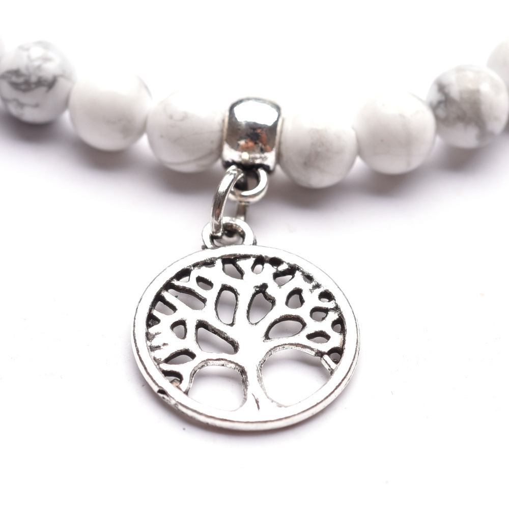 Lava Stone 6MM 8MM Howlite Tree of Life Charm Bracelet