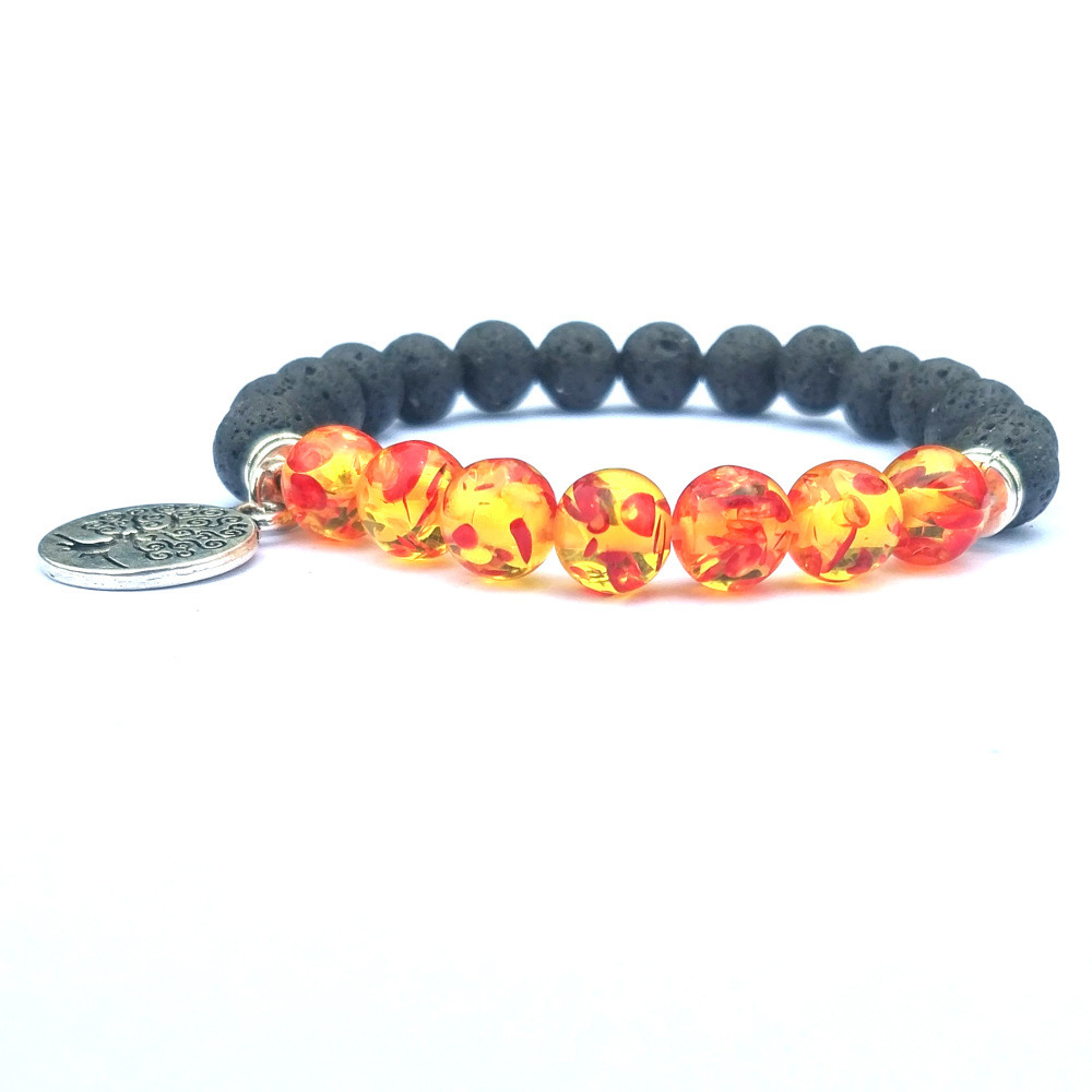 Syn.Amber Tree of Life Stone  Stone Bracelet