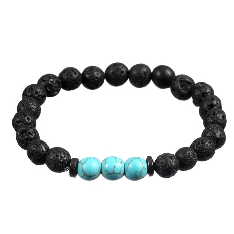 Rock Lava Stone 8MM Semi Precious Stone Bracelet