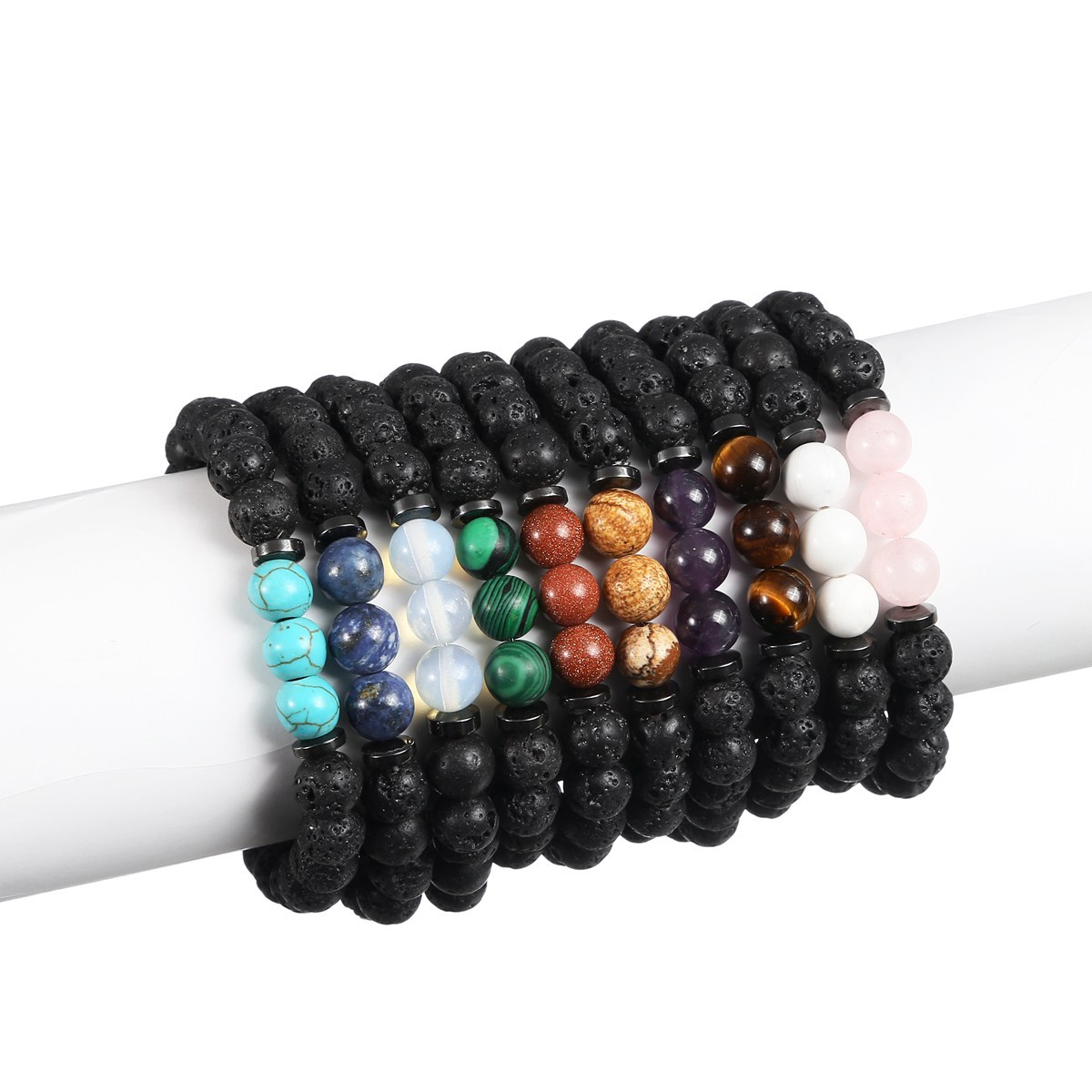 Rock Lava Stone 8MM Semi Precious Stone Bracelet