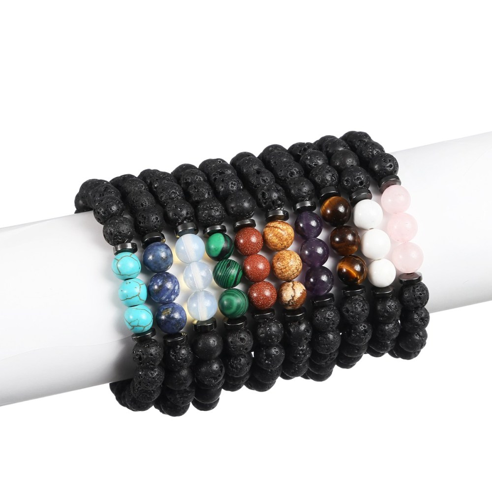 Rock Lava Stone 8MM Semi Precious Stone Bracelet
