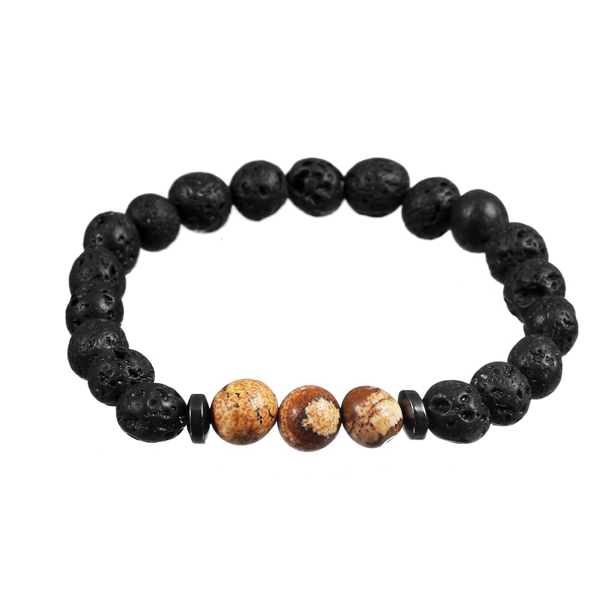 Rock Lava Stone 8MM Semi Precious Stone Bracelet
