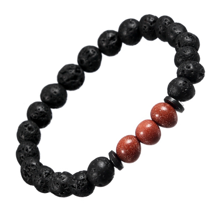 Rock Lava Stone 8MM Semi Precious Stone Bracelet