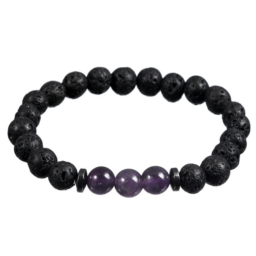 Rock Lava Stone 8MM Semi Precious Stone Bracelet