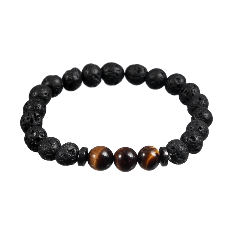 Rock Lava Stone 8MM Semi Precious Stone Bracelet