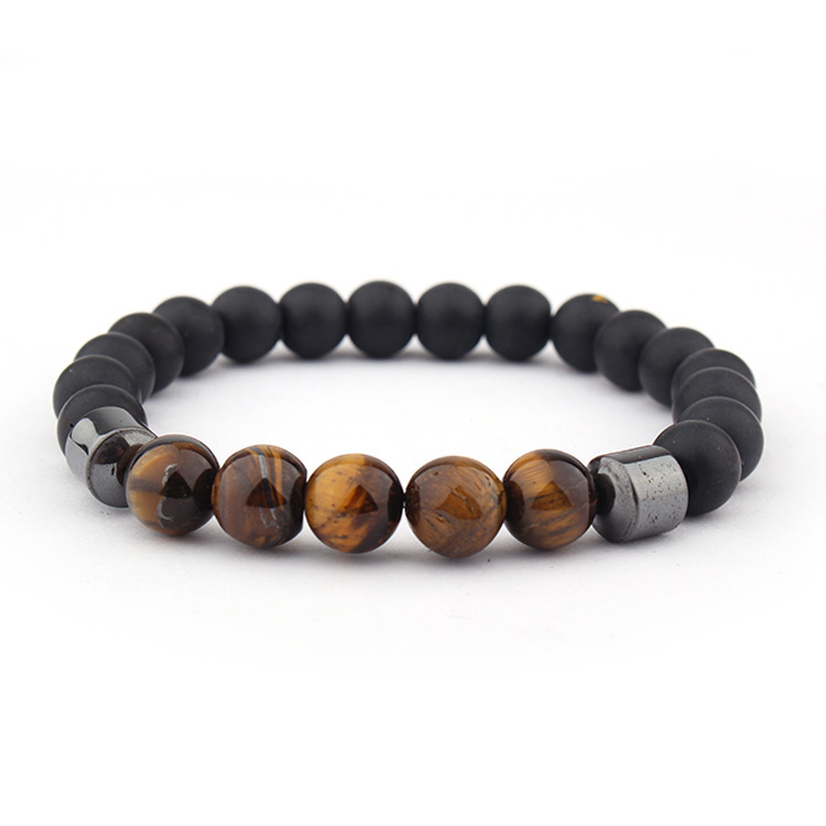 Natural Tiger Eye 8MM Matte Black Oxyn Bracelet