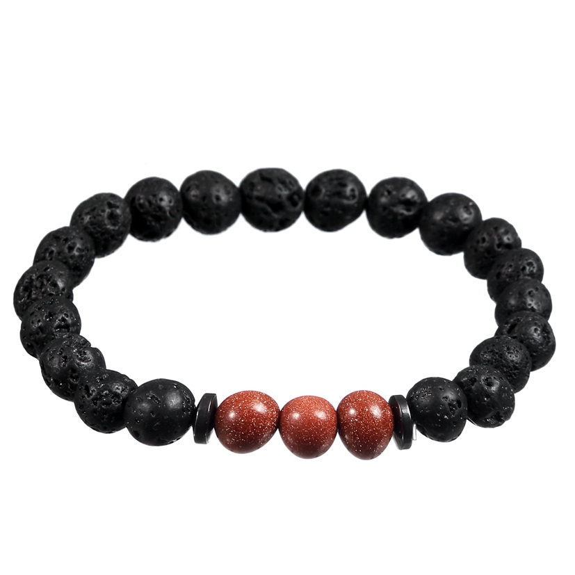 Rock Lava Stone 8MM Semi Precious Stone Bracelet