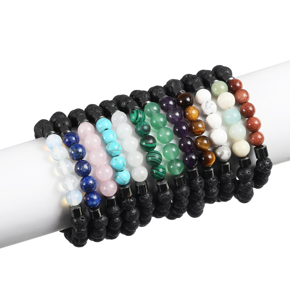 Rock Lava Stone 8MM Semi Precious Stone Bracelet