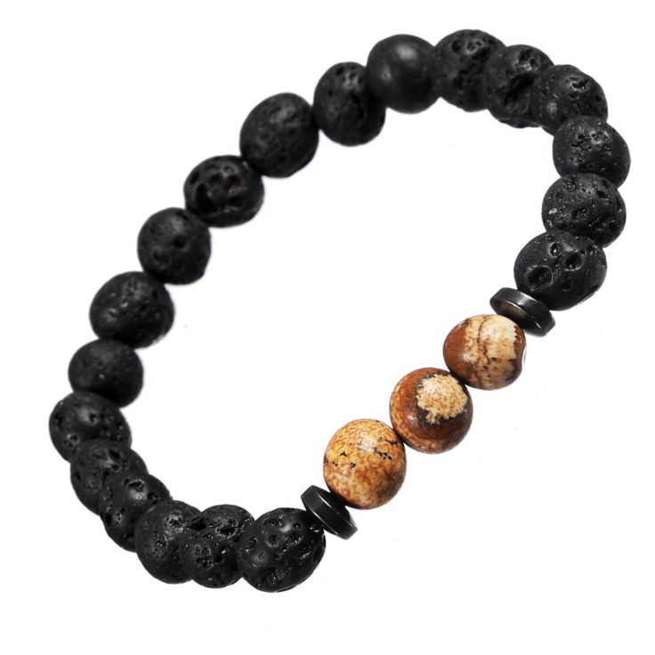 Rock Lava Stone 8MM Semi Precious Stone Bracelet