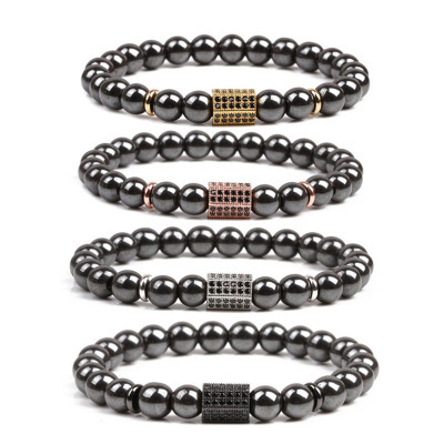 CZ Rhinestone Magnetic Hematite Bracelet