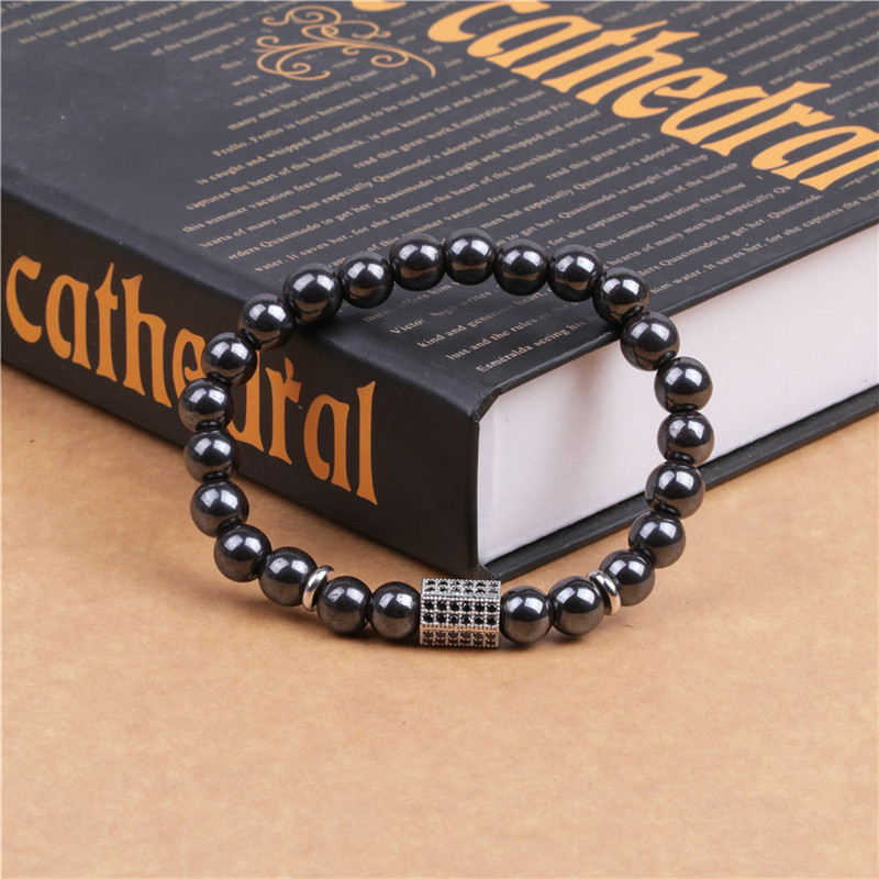 CZ Rhinestone Magnetic Hematite Bracelet