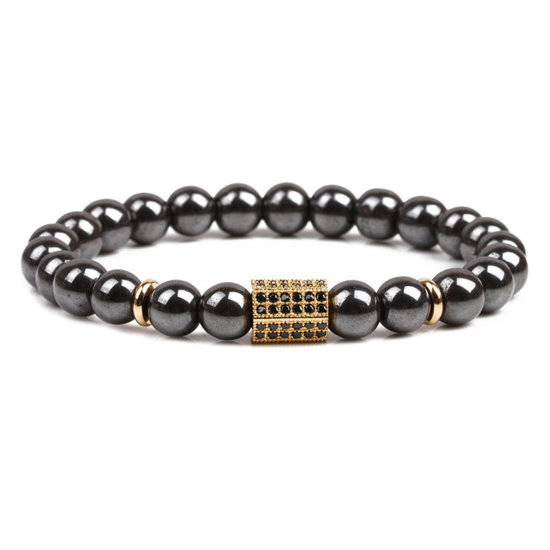 CZ Rhinestone Magnetic Hematite Bracelet