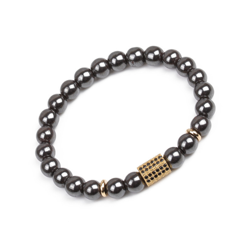CZ Rhinestone Magnetic Hematite Bracelet