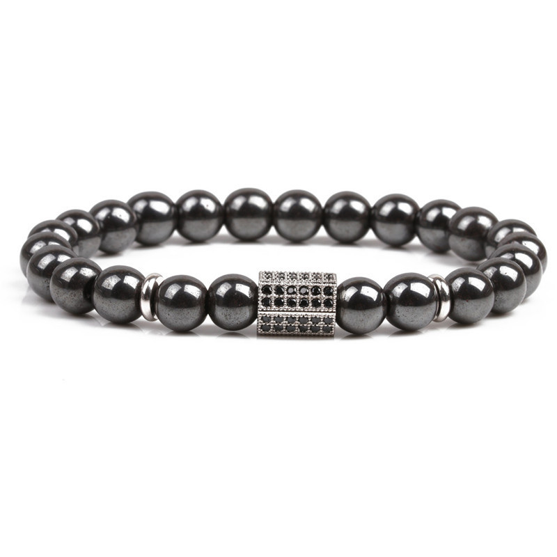 CZ Rhinestone Magnetic Hematite Bracelet