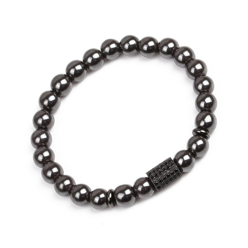CZ Rhinestone Magnetic Hematite Bracelet