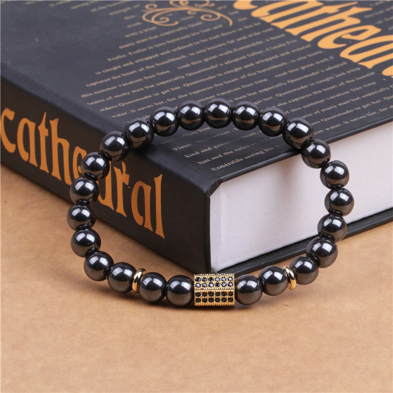 CZ Rhinestone Magnetic Hematite Bracelet