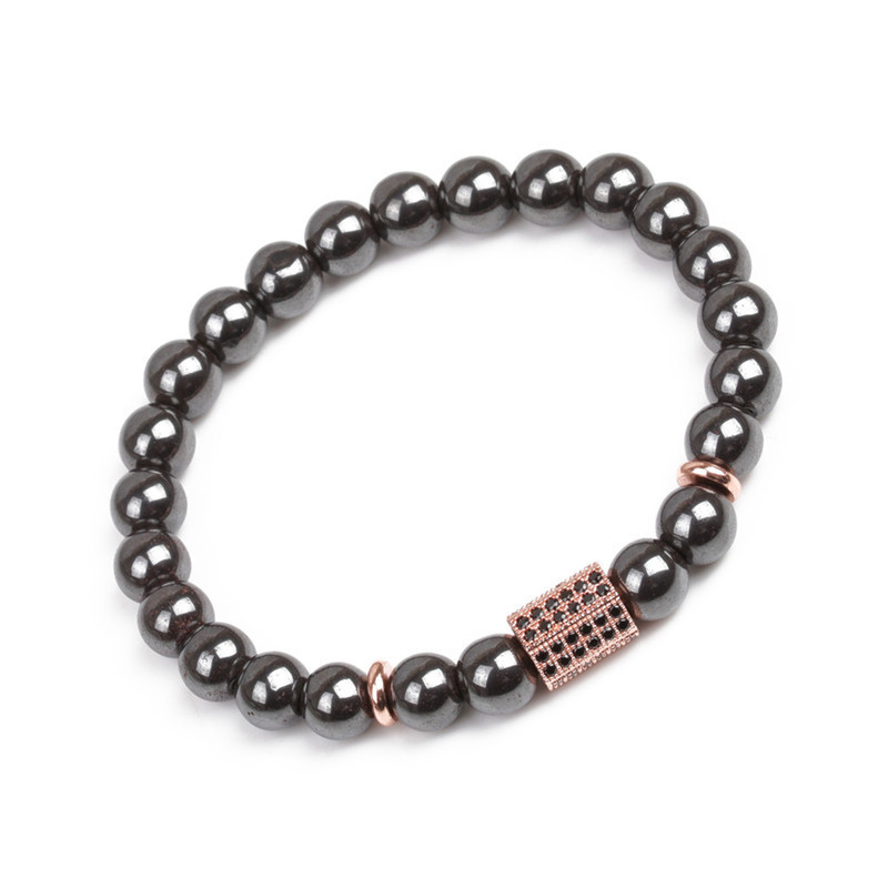 CZ Rhinestone Magnetic Hematite Bracelet