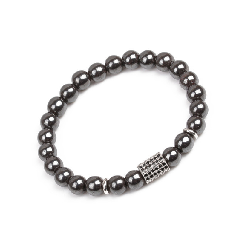 CZ Rhinestone Magnetic Hematite Bracelet