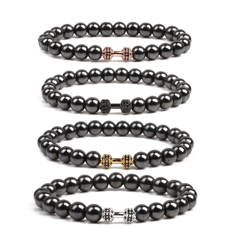 8MM Magnetic Hematite Dumbbell Bracelet