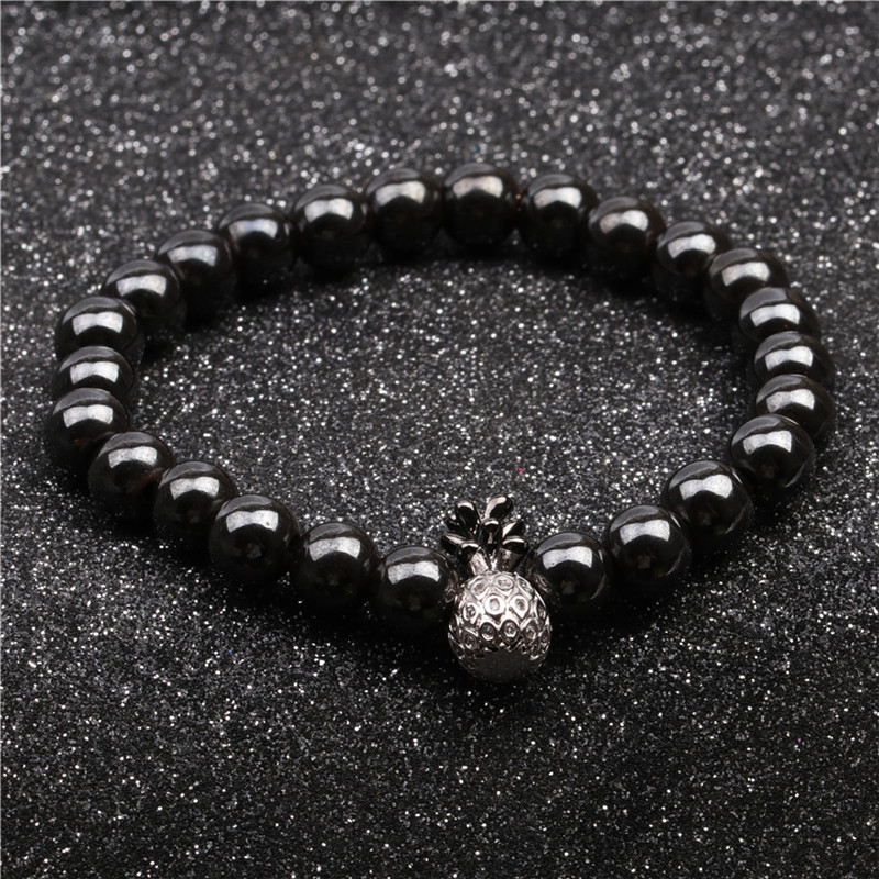 8MM Magnetic Hematite Pineapple Bracelet