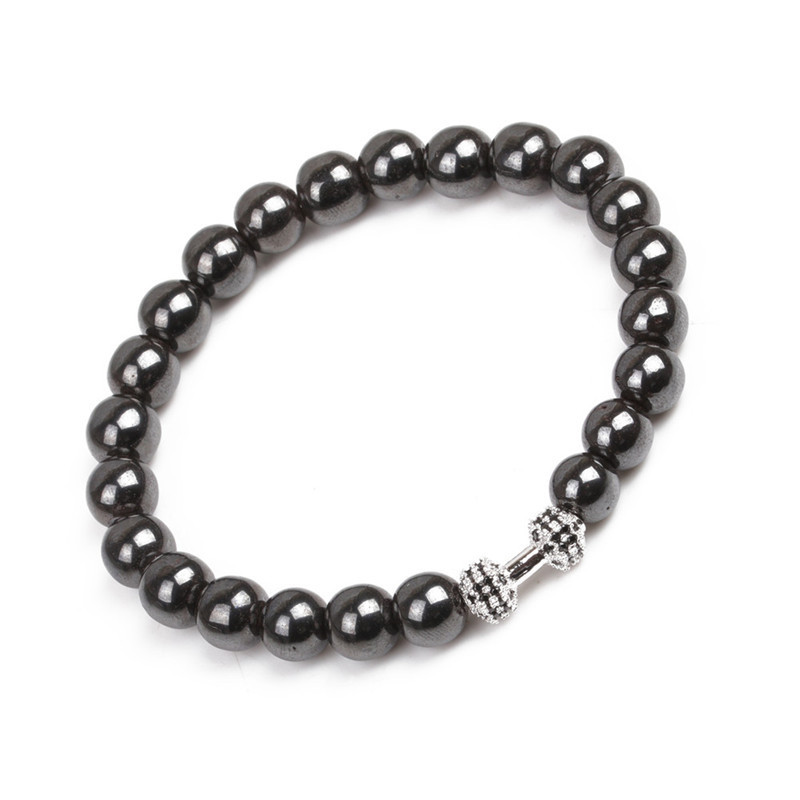 8MM Magnetic Hematite Dumbbell Bracelet
