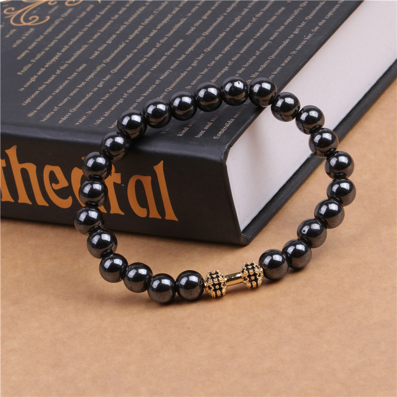 8MM Magnetic Hematite Dumbbell Bracelet