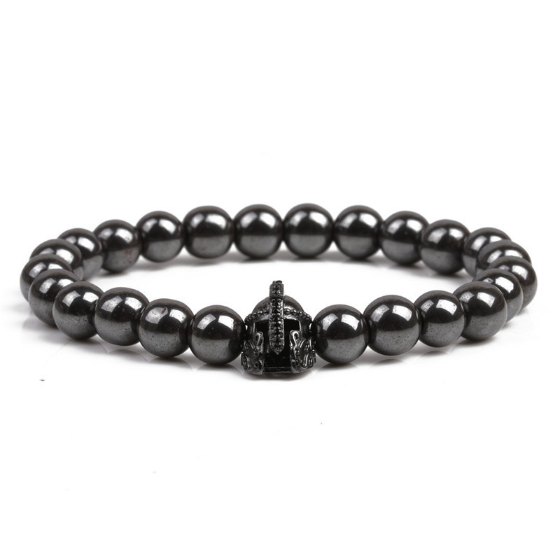 8MM Magnetic Hematite Samurai helmet Bracelet