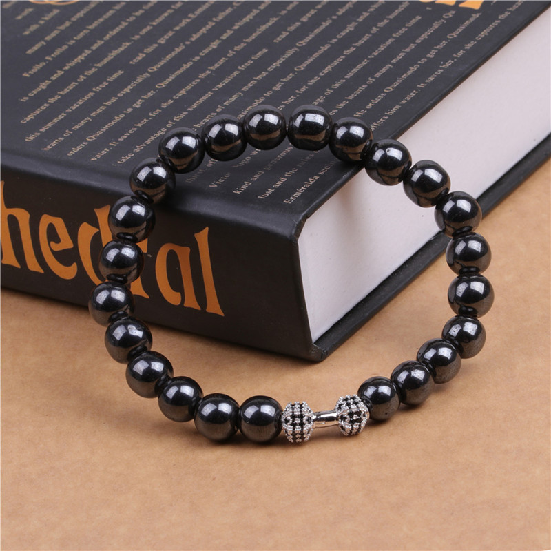 8MM Magnetic Hematite Dumbbell Bracelet