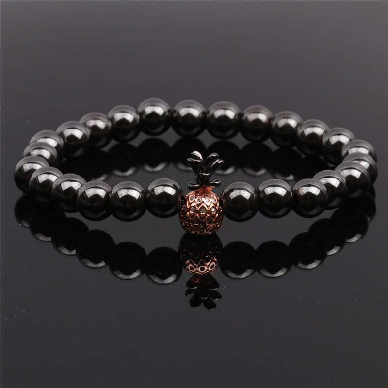 8MM Magnetic Hematite Pineapple Bracelet