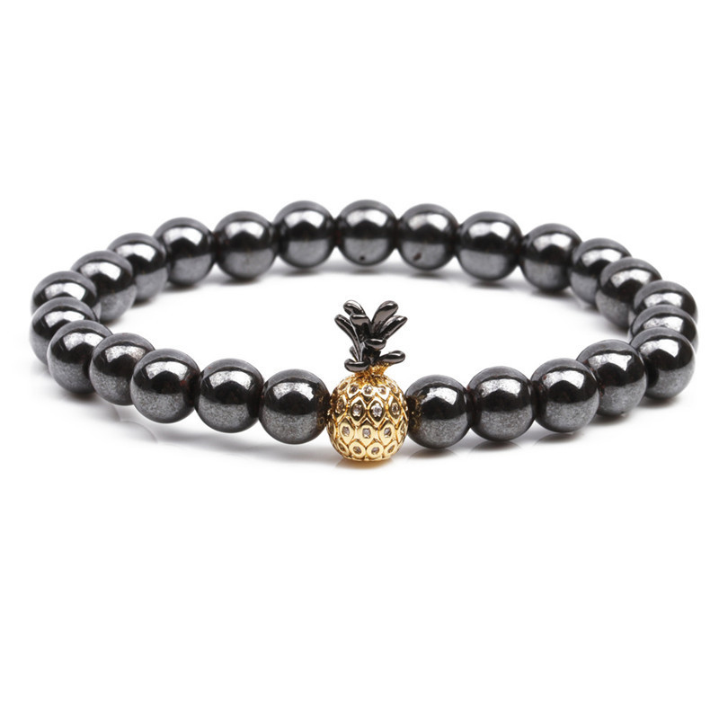 8MM Magnetic Hematite Pineapple Bracelet