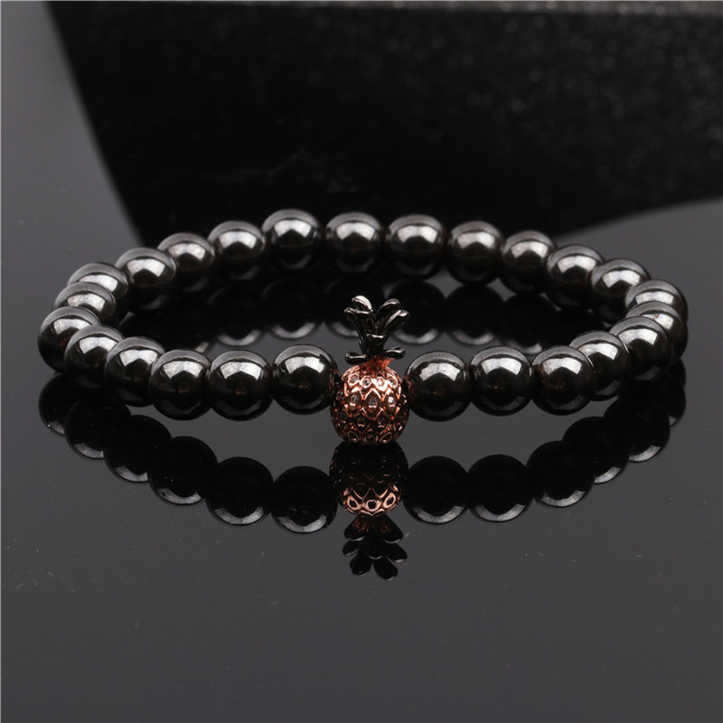 8MM Magnetic Hematite Pineapple Bracelet