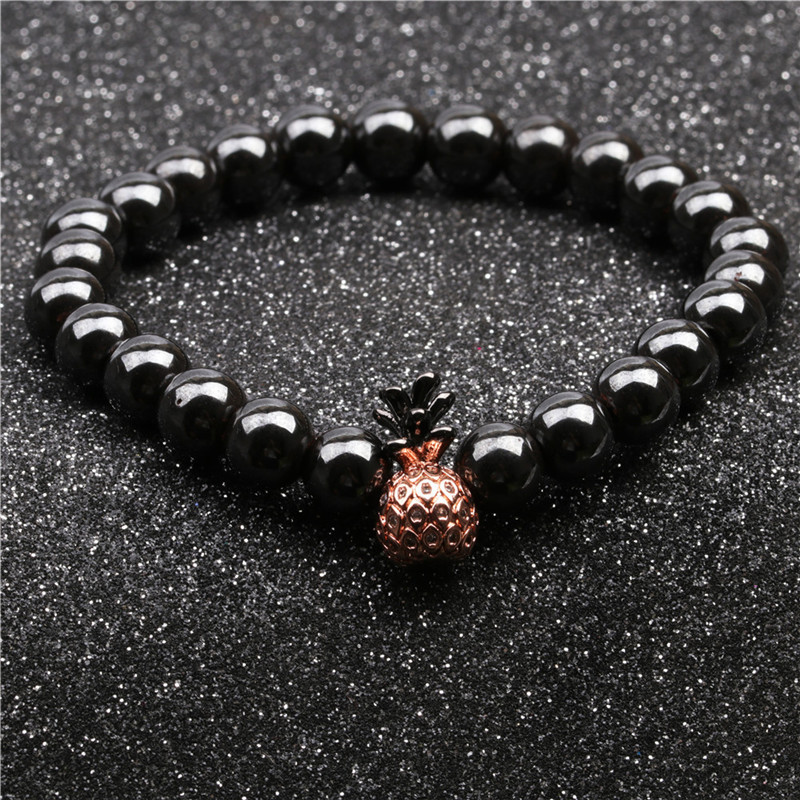 8MM Magnetic Hematite Pineapple Bracelet