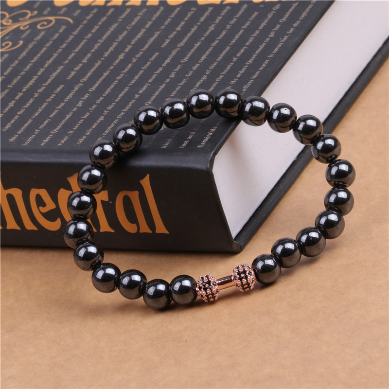 8MM Magnetic Hematite Dumbbell Bracelet